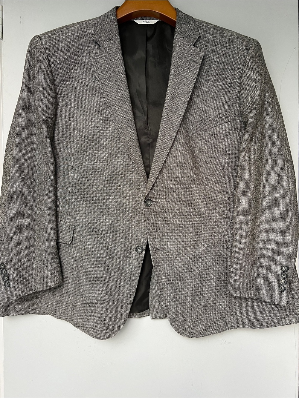 100% Silk Black&White Tailored Portly Blazer